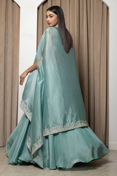 Mehak Sharma Embroidered Cape Lehenga Set 