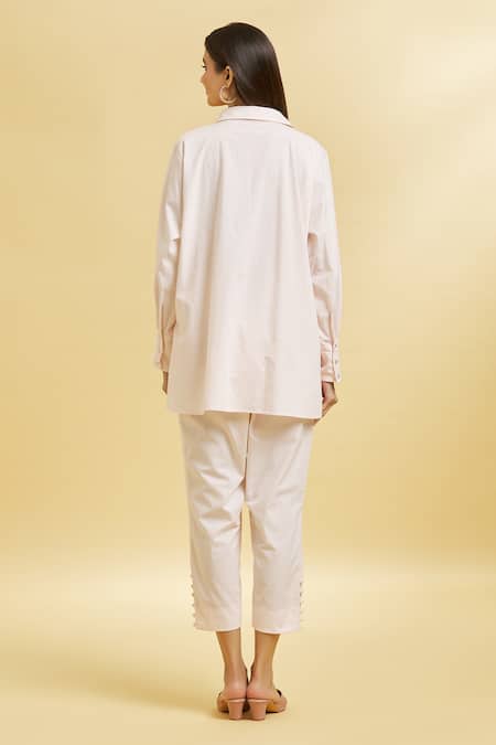 Soha By Harleen And Sona Sequin Embroidered Shirt & Cigarette Pant Set 