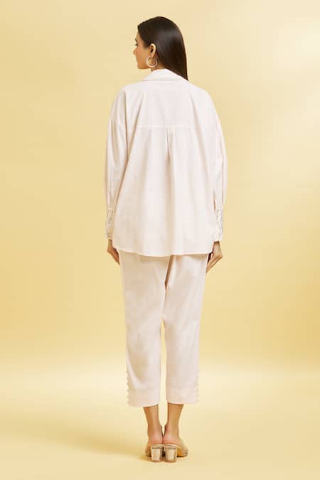 Soha By Harleen And Sona Cotton Embroidered Collar Shirt 