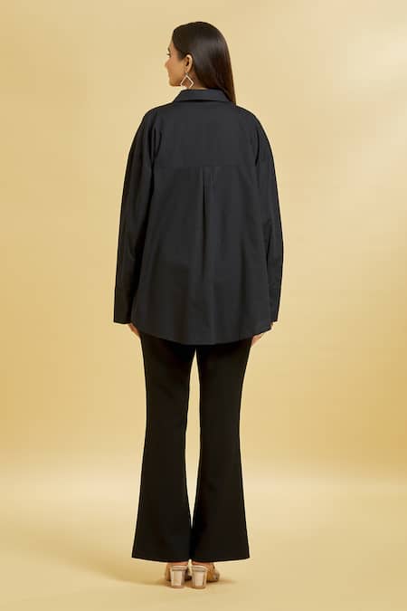 Soha By Harleen And Sona Cotton Embroidered Patch Shirt & Trouser Set 