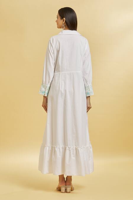 Soha By Harleen And Sona Cotton Embroidered Tiered Dress 