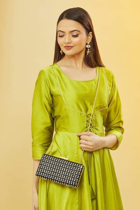 Nazaakat By Samara Singh Mirrorwork Embellished Clutch 