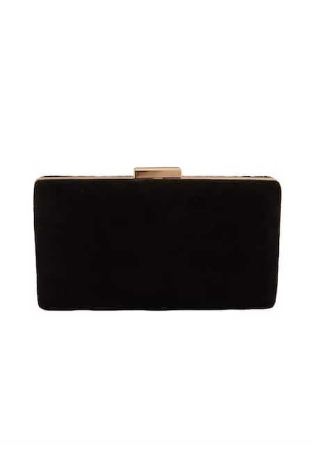 Shop_Nazaakat By Samara Singh_Black Mirrors Embellished Clutch _Online_at_Aza_Fashions
