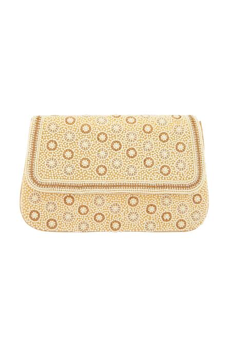 Samyukta Singhania Raw Silk Jewel Embellished Clutch 