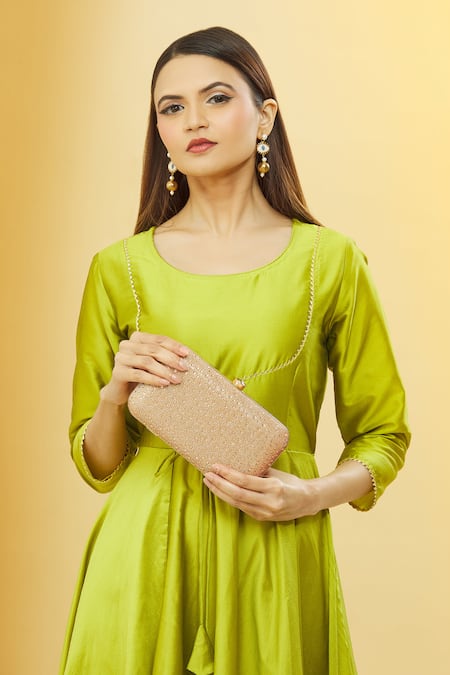 Shop_Nazaakat By Samara Singh_Pink Stones Work Embellished Clutch _Online_at_Aza_Fashions