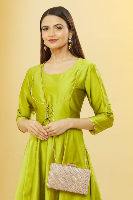 Nazaakat By Samara Singh Jewel Stripe Pattern Embellished Clutch 