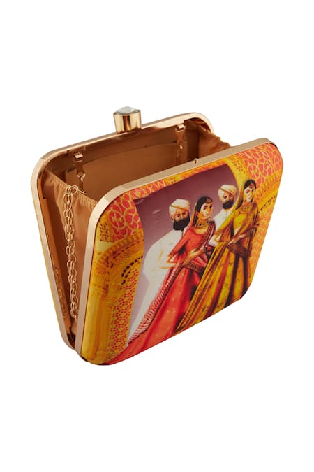 Buy_Nazaakat By Samara Singh_Multi Color Printed Box Clutch _Online_at_Aza_Fashions