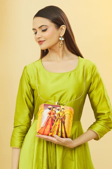 Shop_Nazaakat By Samara Singh_Multi Color Printed Box Clutch _Online_at_Aza_Fashions
