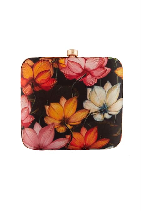 Samyukta Singhania Multi Color Printed Lotus Clutch