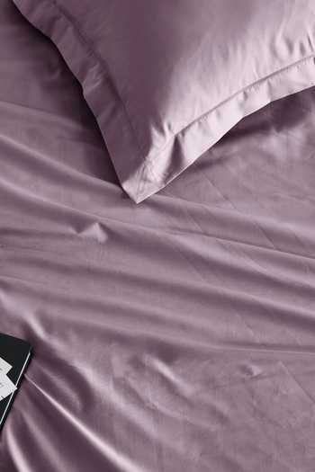 Houmn_Wine Cotton Feather Stitch Solid Bedsheet Set_Online_at_Aza_Fashions