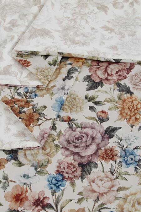 Buy_Houmn_Multi Color 100% Cotton Haven Floral Print Duvet Cover_Online_at_Aza_Fashions