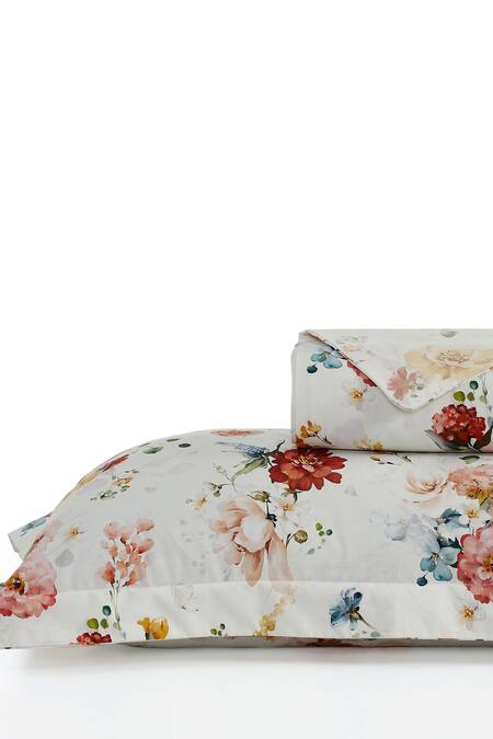 Shop Houmn Multi Color 100% Cotton Retreat Floral Print Duvet Cover Online at Aza Fashions Shop_Houmn_Multi Color 100% Cotton Retreat Floral Print Duvet Cover_Online_at_Aza_Fashions