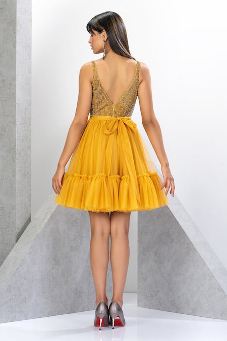 Buy Mustard Yellow Dresses for Women by LABEL RITU KUMAR Online | Ajio.com