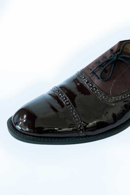 SCHON ZAPATO Brown Suede Lace-up Designer Shoes Online at Aza Fashions SCHON ZAPATO_Brown Suede Lace-up Designer Shoes _Online_at_Aza_Fashions