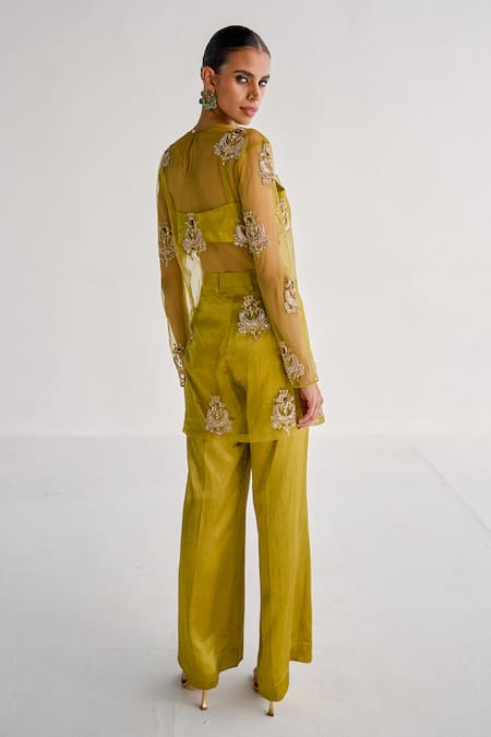 Esha Arora Embroidered Net Kurta & Pant Set 