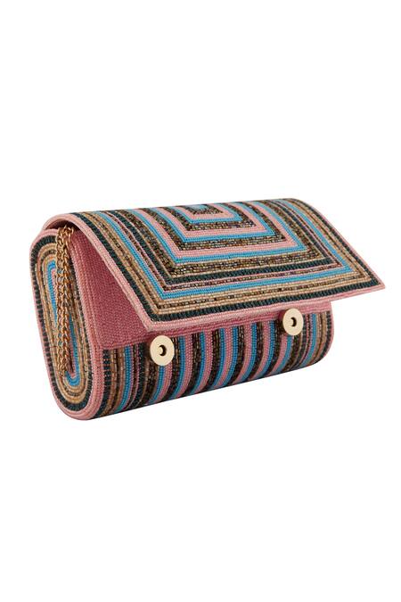 Buy Nazaakat By Samara Singh Multi Color Cut Work Geometric Cutdana Embellished Clutch Online at Aza Fashions Buy_Nazaakat By Samara Singh_Multi Color Cut Work Geometric Cutdana Embellished Clutch _Online_at_Aza_Fashions