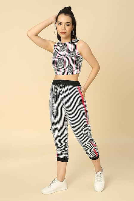 Neha Gursahani Printed Crop Top & Pant Set 