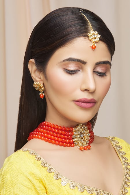 Most Attractive Bridal Choker Necklace Designs that will Sparkle your Eyes  | ShaadiSaga | Lehenga blouse designs, Blouse design images, Blouse neck  designs