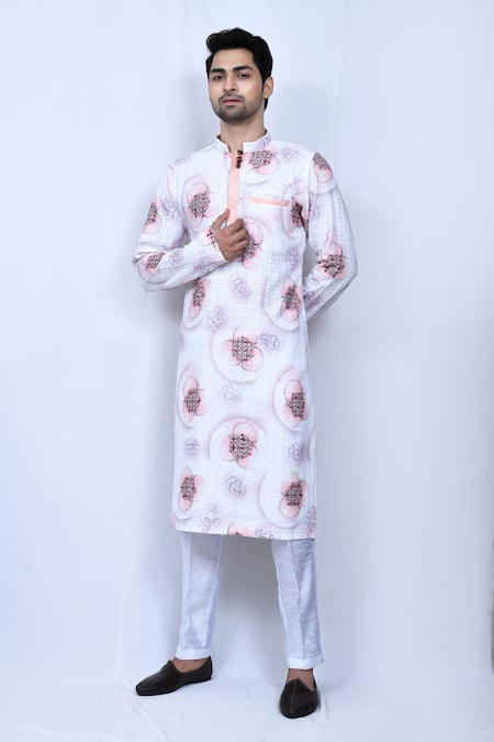 Arihant Rai Sinha Geometric Embroidered Kurta With Pant 