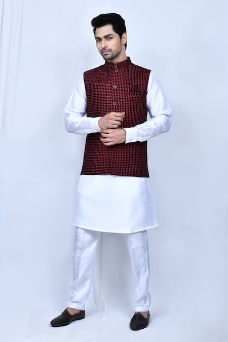 Arihant Rai Sinha Velvet Thread Embroidered Nehru Jacket 