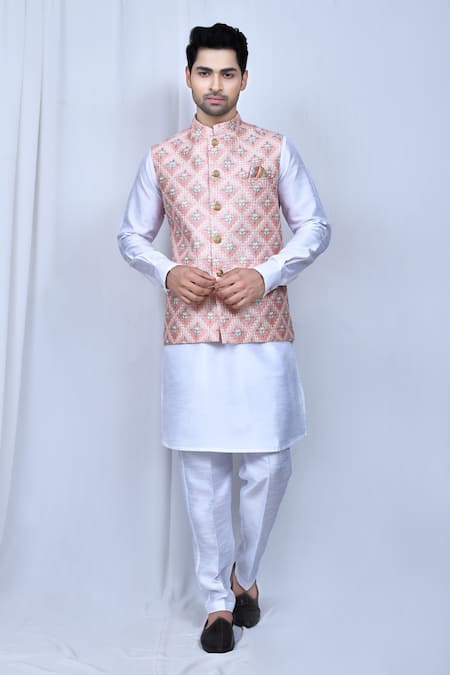 Arihant Rai Sinha Checkered Print Nehru Jacket 