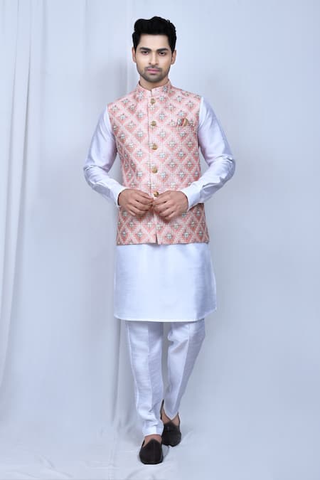 Arihant Rai Sinha Patola Embroidered Bundi Kurta Set 