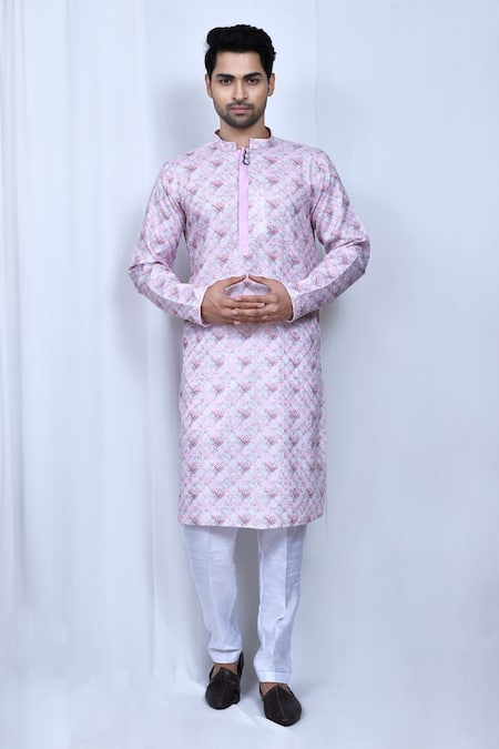 Arihant Rai Sinha Checkered Print Kurta Pant Set 