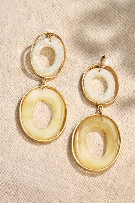 Small White Resin Gold Hoop Earrings* – Uneeka