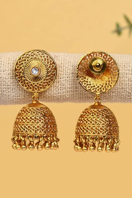 Hanging Golden Brass Leaf Pattern Earring By NNish, Size: 2 Inch at Rs  370/pair in Dankaur