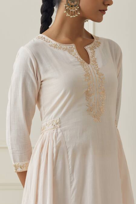 Buy Kamaltaas Pink Cotton Embroidery Keyhole Neck Hand Anarkali And Pant Set Online at Aza Fashions Buy_Kamaltaas_Pink Cotton Embroidery Keyhole Neck Hand Anarkali And Pant Set _Online_at_Aza_Fashions