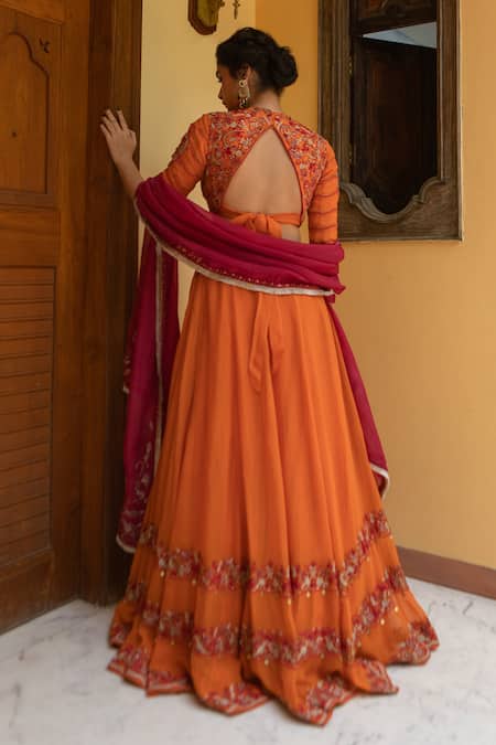 Ruhr India Paisley Embroidered Lehenga Blouse Set 