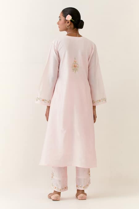 Anantaa By Roohi Silk Chanderi Gathered Kurta & Palazzo Set 