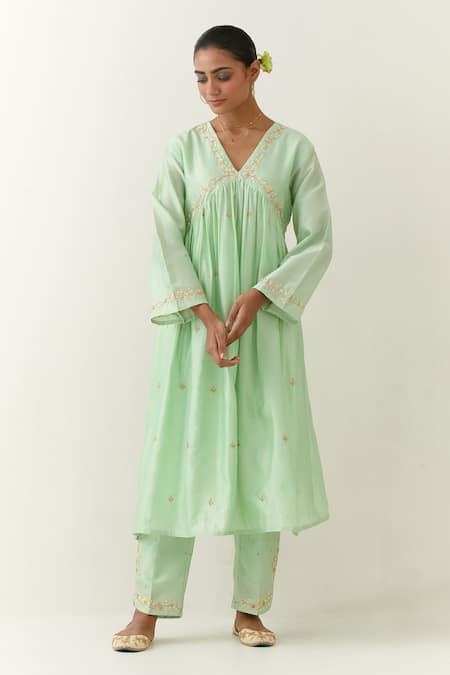 Anantaa by Roohi Silk Chanderi Gathered Kurta 