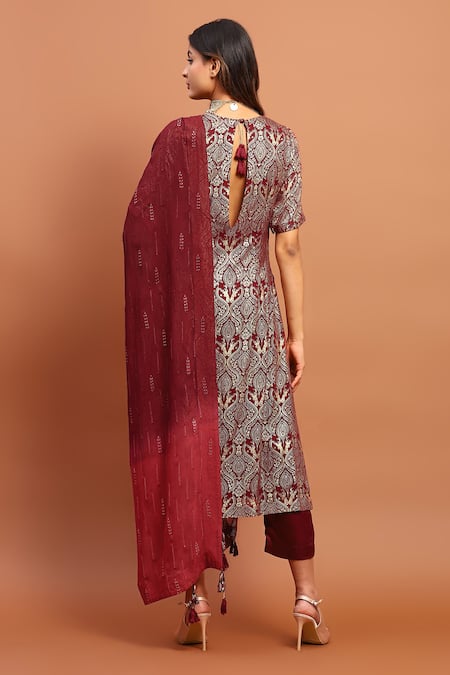 Soniya G Foil Print Kurta Pant Set