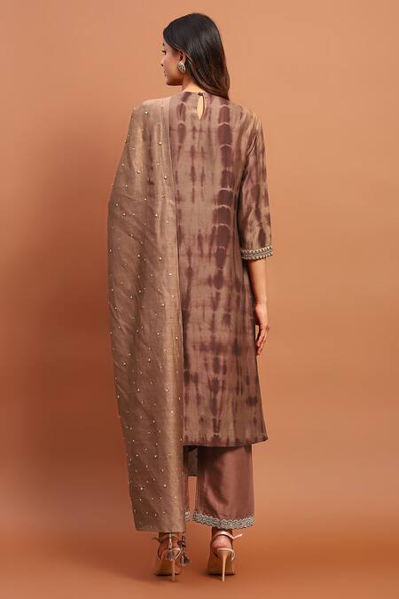 Shop Soniya G Brown Georgette Sequins, Beads, Cut Work, Embroidery Pakistani Yoke Kurta Set at Aza Fashions Shop_Soniya G_Brown Georgette Sequins, Beads, Cut Work, Embroidery Pakistani Yoke Kurta Set_at_Aza_Fashions