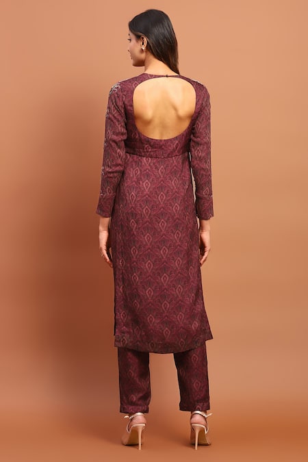 Soniya G Brown Vintage Print Kurta & Pant Set