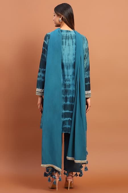 Soniya G Pakistani Tie-Dyed Kurta Pant Set 