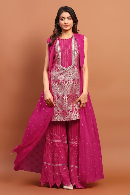 Soniya G Embroidered Cape Gharara Set 