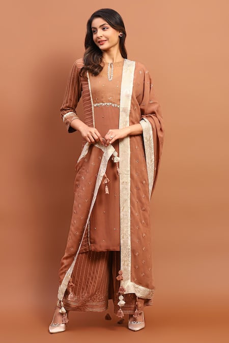 Soniya G Sequin Placement Embroidered Kurta Set 