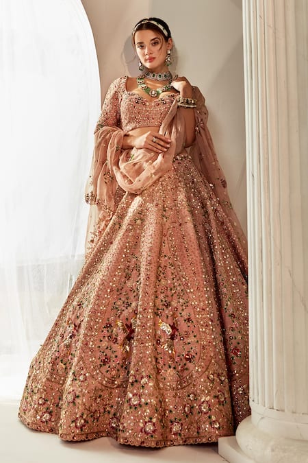 Rachit Khanna Bead & Sequin Embroidered Bridal Lehenga Set 