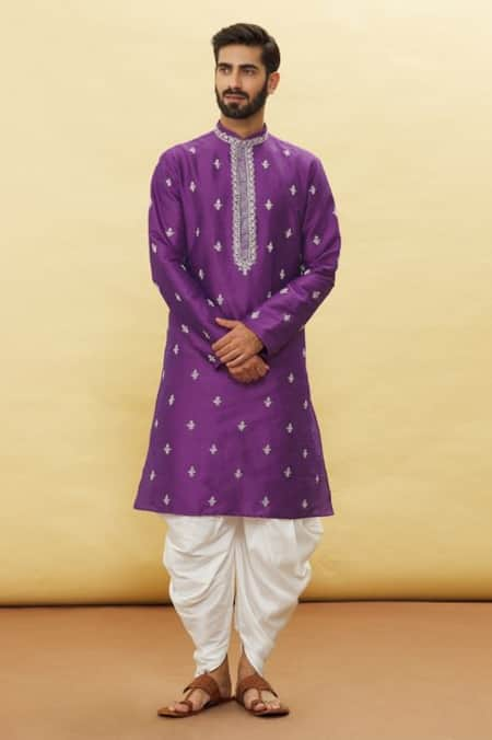 Arihant Rai Sinha Floral Embroidered Kurta & Dhoti Pant Set 