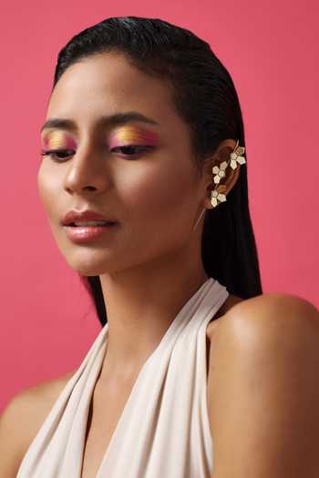 Buy Varnika Arora Gold Plated Cut Work Poppy Floral Pattern Earrings Online at Aza Fashions Buy_Varnika Arora_Gold Plated Cut Work Poppy Floral Pattern Earrings _Online_at_Aza_Fashions