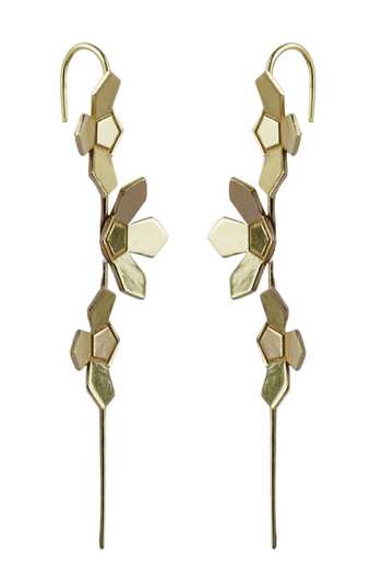 Varnika Arora Gold Plated Cut Work Poppy Floral Pattern Earrings at Aza Fashions Varnika Arora_Gold Plated Cut Work Poppy Floral Pattern Earrings _at_Aza_Fashions