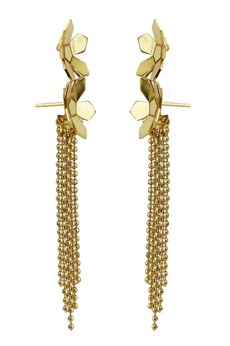 Buy Varnika Arora Gold Plated Ivy Floral Pattern Earrings Online at Aza Fashions Buy_Varnika Arora_Gold Plated Ivy Floral Pattern Earrings _Online_at_Aza_Fashions