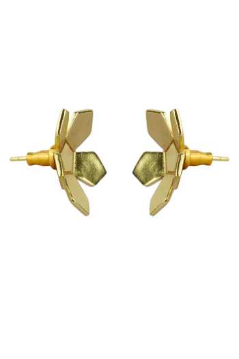 Buy_Varnika Arora_Gold Plated Adler Floral Pattern Studs _Online_at_Aza_Fashions