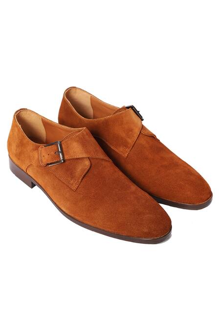 ZUFR Brown Desert Suede Leather Monk Shoes