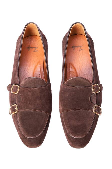 Shop Zufr Brown Odin Suede Leather Loafers at Aza Fashions Shop_Zufr_Brown Odin Suede Leather Loafers_at_Aza_Fashions