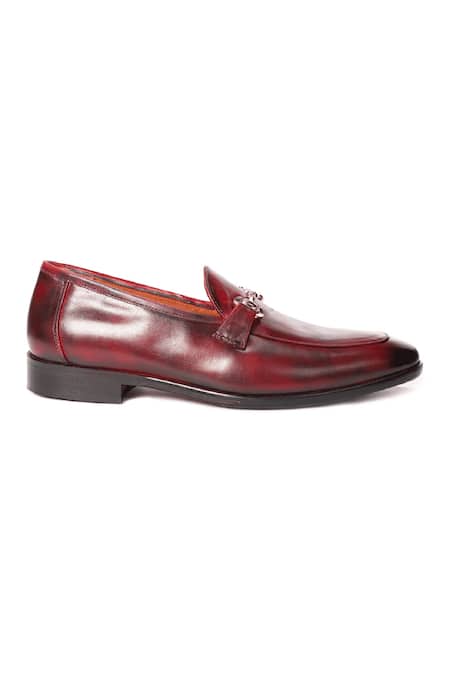 Zufr_Wine Buckles Rosewood Horsebit Loafers_Online_at_Aza_Fashions