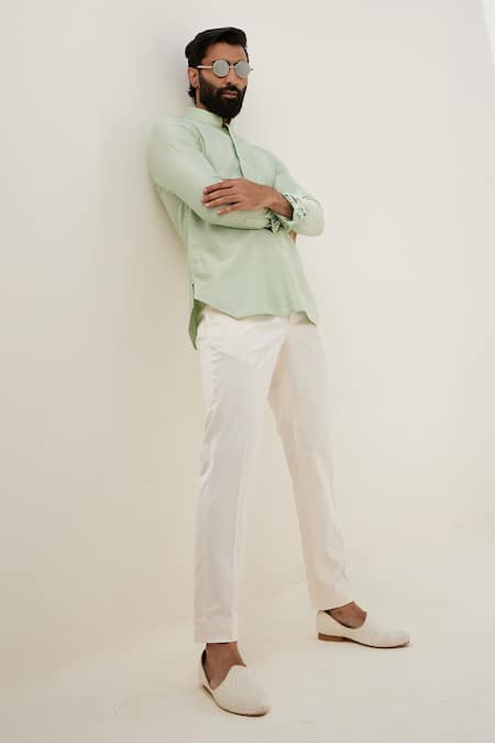 Buy Arjan Dugal Green Chanderi Silk Embroidery French Knot Bundi Online at Aza Fashions Buy_Arjan Dugal_Green Chanderi Silk Embroidery French Knot Bundi _Online_at_Aza_Fashions