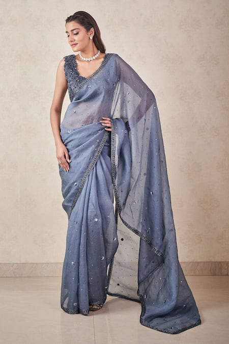 Silver Tissue Saree With Blouse Custom Stitched Ready to Wear for Women USA  Indian Wedding Outfit - Etsy Finland